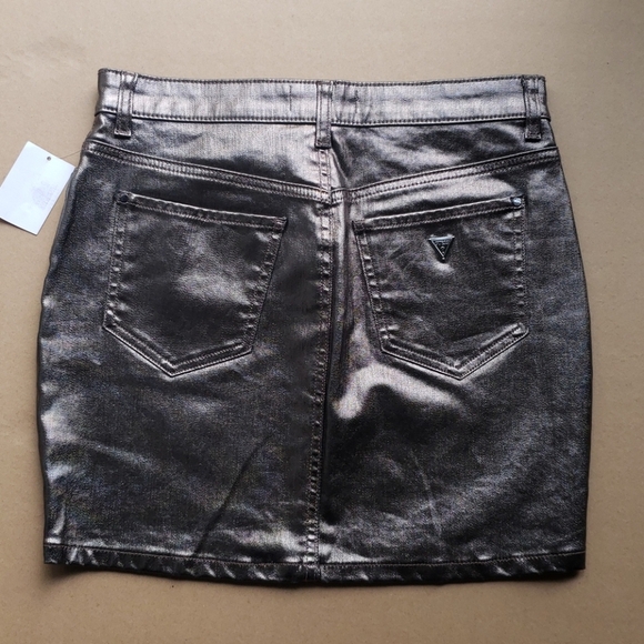 NEW GUESS Shiny Metallic Body Skirt SZ S - Picture 6 of 8